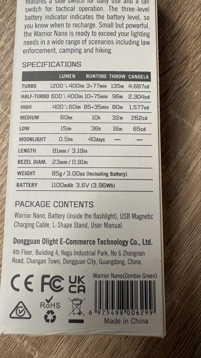Lanterna Olight Warrior editie limitata sigilta