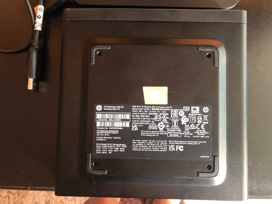 HP EliteDesk 805 G6 Mini, AMD Ryzen 5 Pro 4650GE 3.3 GHz (8 MB),8 GB, DDR4,No hard drve, AMD Radeon Vega