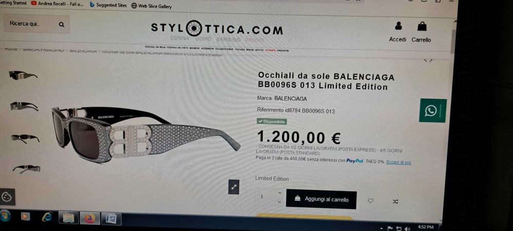 Ochelarii soare de lux pt Dama Balenciaga  Limited Edition