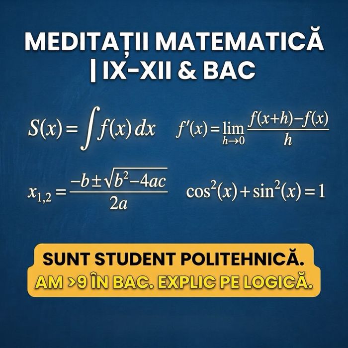 Meditatii la matematica clasele 9-12