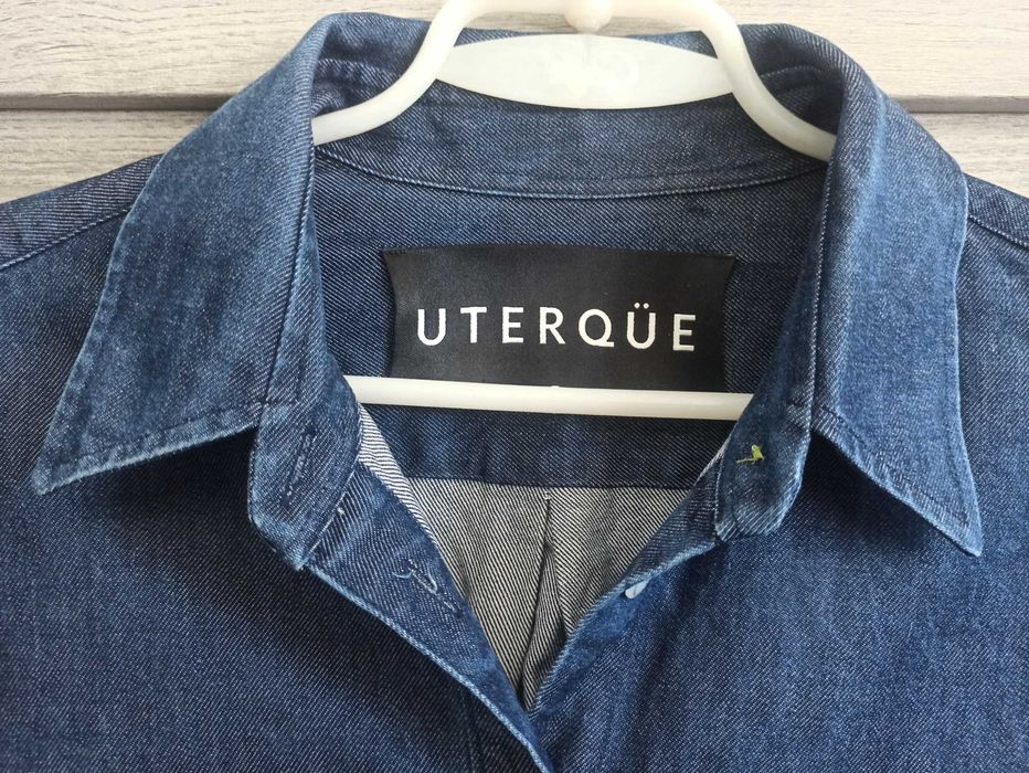 Джинсовая блуза - рубашка синяя.