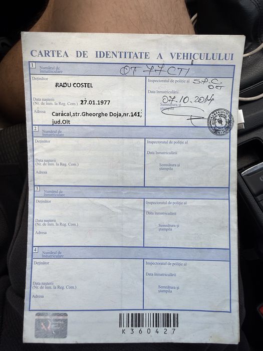 Vand acte masina pentru programul rabla