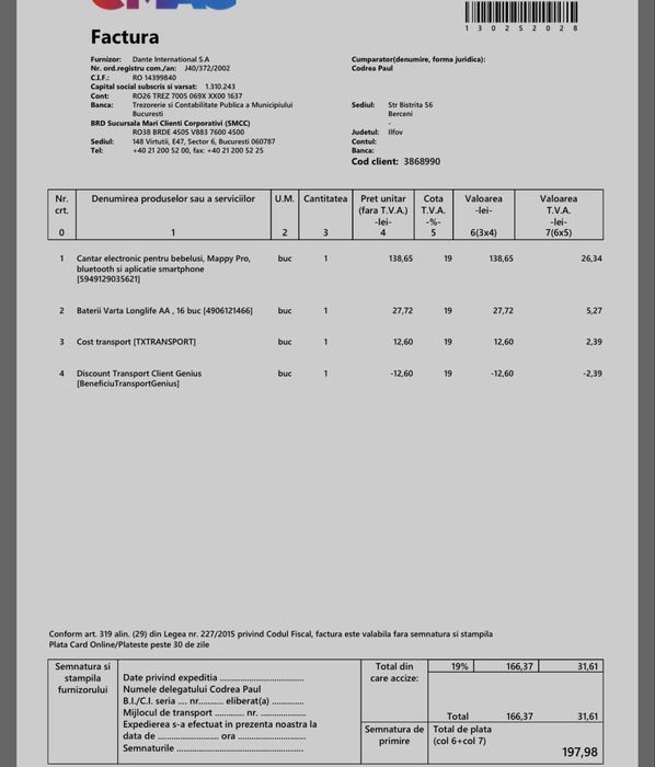 cantar bebelusi mappy pro bluetooth