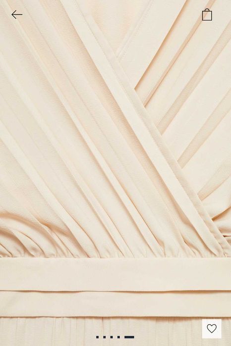 Оригинална плесирана MANGO рокля екрю