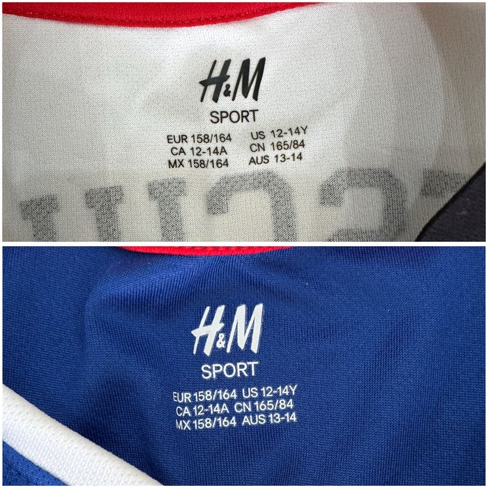 Детски футболни тениски H&M Sport  – размер 158/164 (12-14 г)
