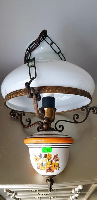 Candelabru vechi din fier forjat  bronz și cupru
