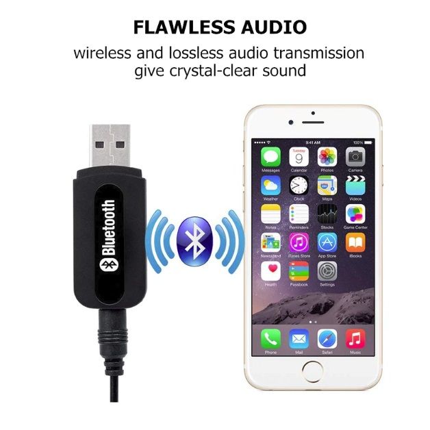 Блутут за кола Bluetooth флашка USB и Aux аудио приемник жак адаптер