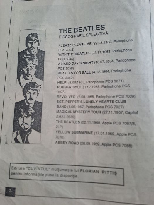 The Beatles revista cantece
