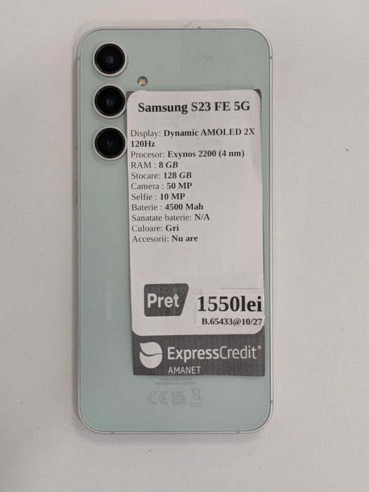 Samsung S23 FE 8/128Gb (Iulius Mall)(B-65433) Garantie 2 ani!