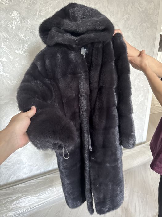норковая шуба с капишоном