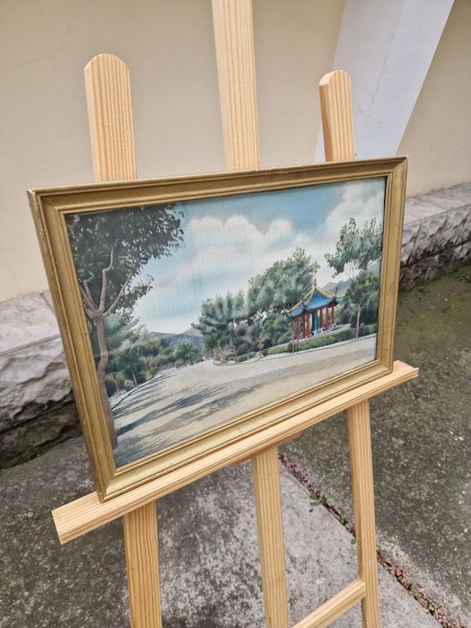 Уникална антикварна китайска картина коприна