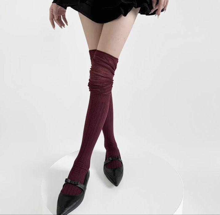 Высокие гольфы оверни в рубчик