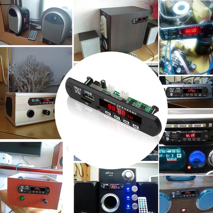 Mp3 Плеър модул за вграждане KEBIDU 5V-12V Bluetooth 5,0 USB/Tf/FM/AUX