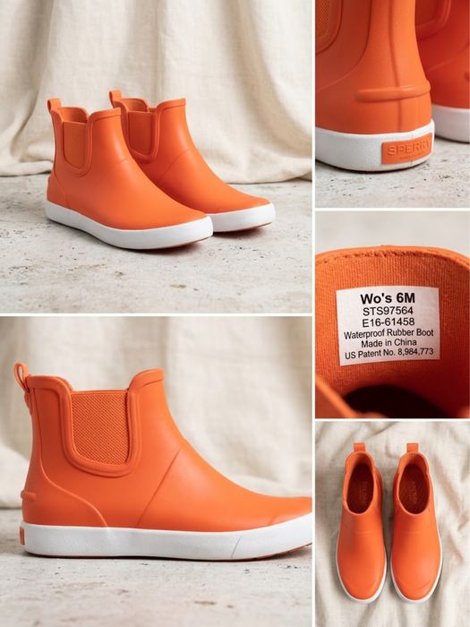 оранжевые ботинки Sperry