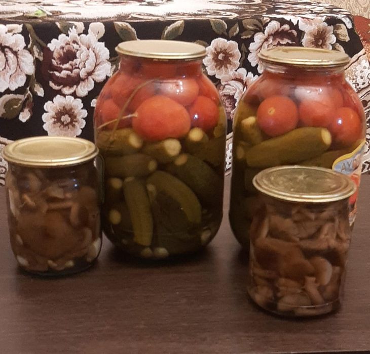 Помидоры, огурцы и грибы