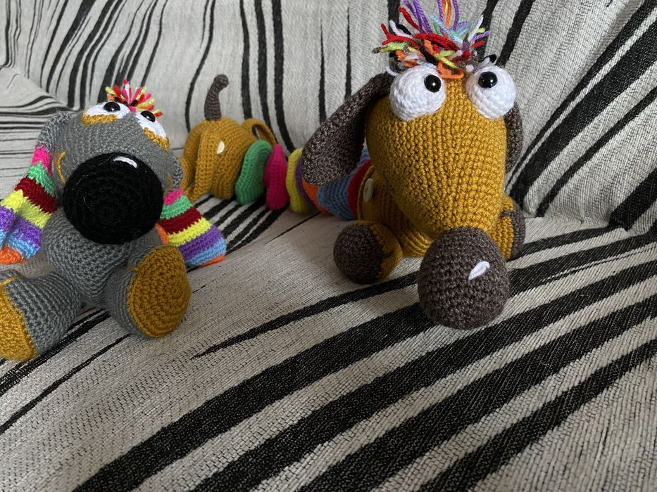 Собачки-гармошки, вязаные крючком!