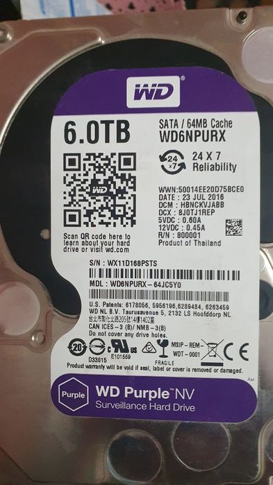 WD purple 6tb sotiladi