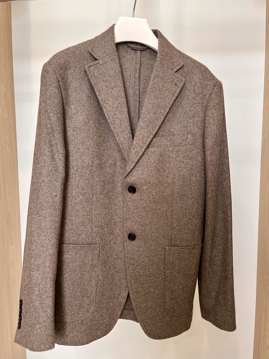 Блейзер из фланели бежевый John Henric (44)