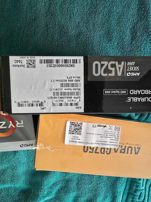 KIT PC AMD Ryzen 3 3200G + Gigabyte A520M K V2 + Gamdias 750W – NOI, GARANȚIE