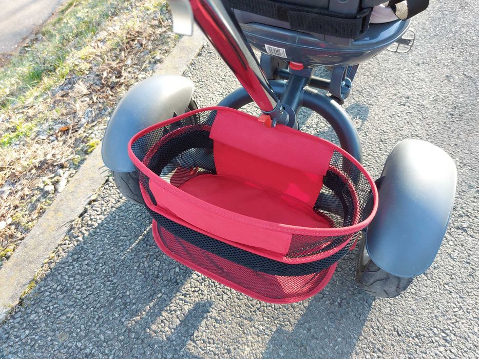 Triciclu Coccolle Giro Plus Rosu 9 luni - 5 ani, roți gonflabile