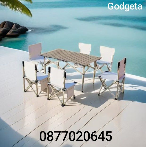 Луксозна къмпинг сгъваема метална маса с удобен калъф в 3 размера