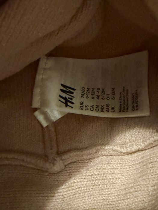 Caciula noua H&M turban roz pudra pentru bebe fetita (9-12 M)
