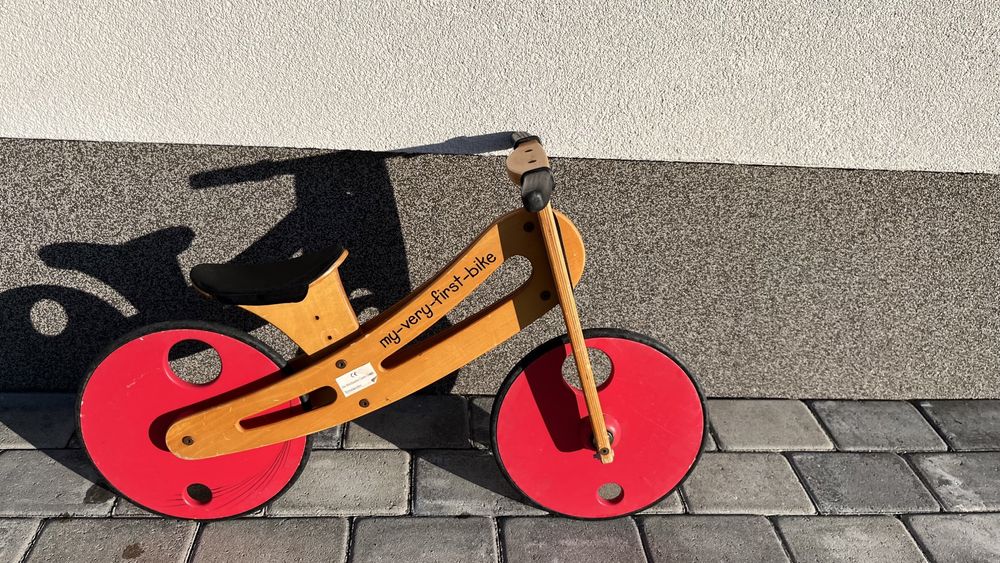 Bicicleta copii , fara pedale , lemn , prima bicicleta 2-4 ani