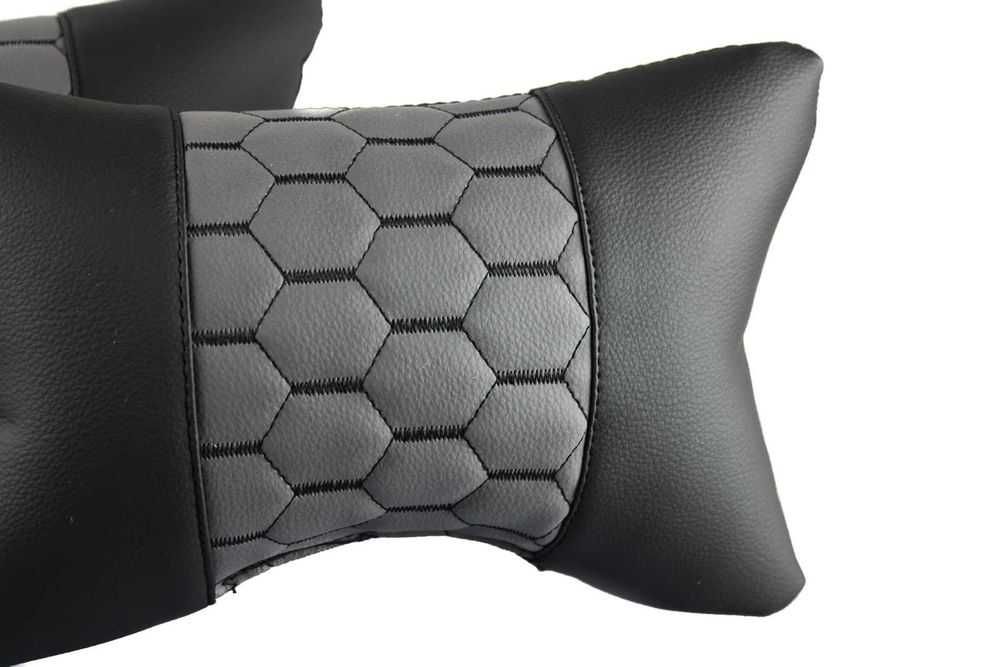 Възглавници за автомобилна седалка / Еко Кожа / черно със сиво