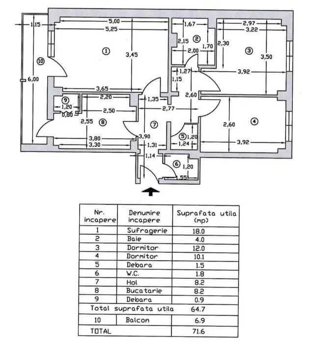 Apartament 3 camere Curtea de Argeș – Central