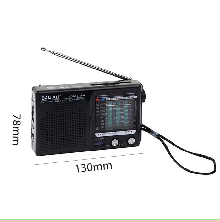 Radio portabil nou, 9 lungimi de unde, FM, 7 benzi US, AM