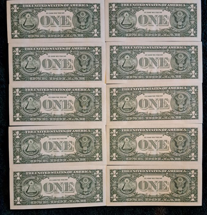 Pachet 50 bancnote de 1 dolari SUA , noi, serii consecutive,serie 2021