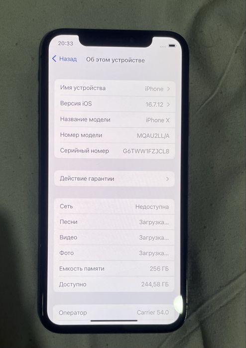 Iphone X   256gb sotiladi