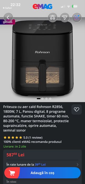 Friteuza cu aer cald/Air fryer