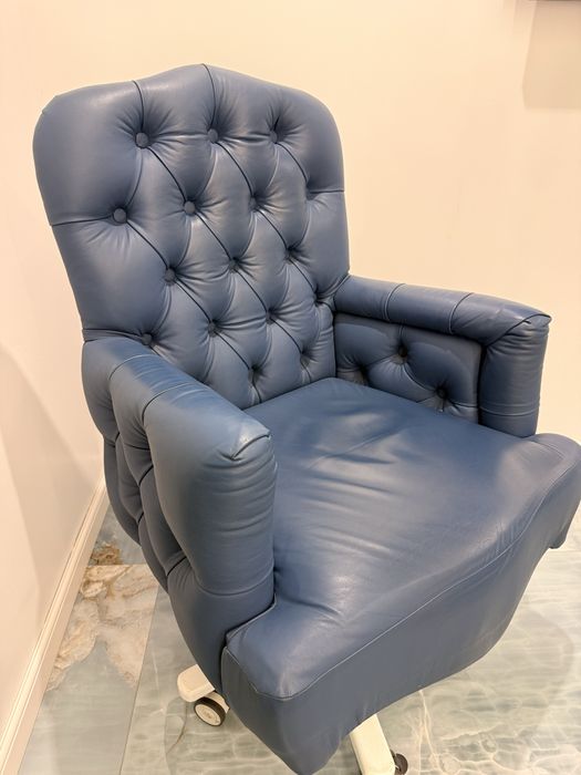 Scaun directorial premium din piele naturală – stil Chesterfield – stare nouă
