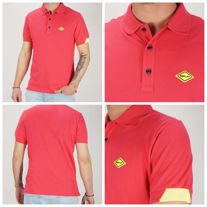 Оригинална тениска с яка Replay M 3 вида мъжка реплей