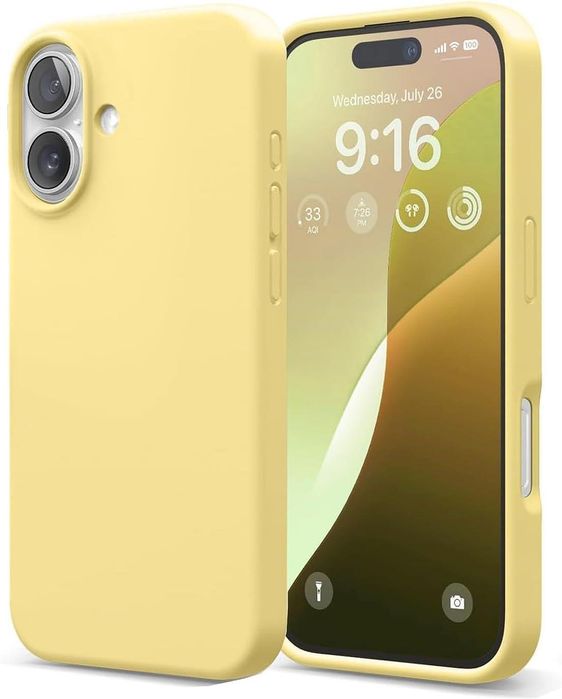 Матов силиконов кейс за apple iphone 17 - жълт