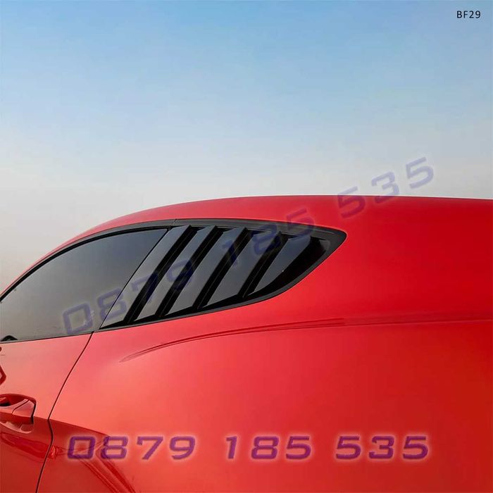 Тунинг решетки за задни странични стъкла за Ford Mustang 2015-2023, черни – BF29 жалузи хриле капаци задни малки прозорци форд мустанг