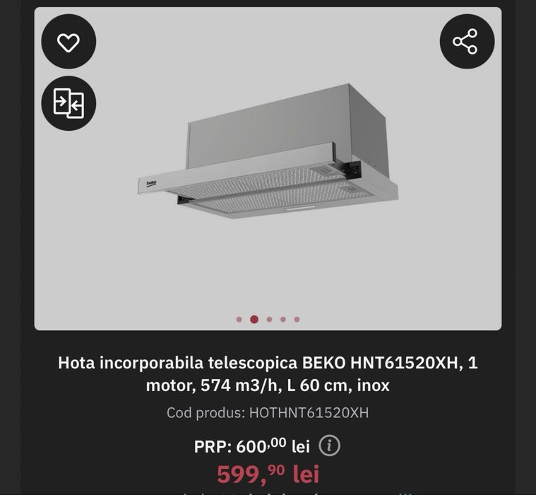 Hotă incorporată telescopică Beko