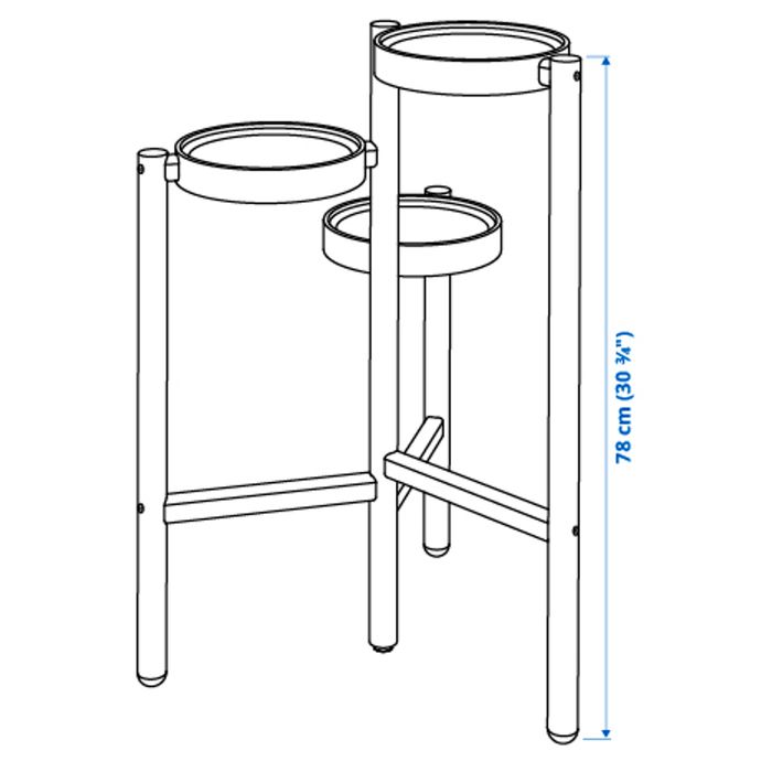 Модерен триетажен цветарник IKEA SATSUMAS (бамбук / бяло)