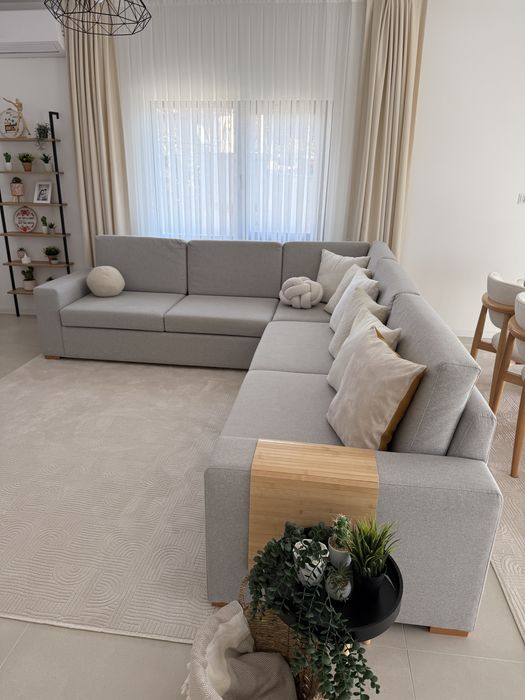 Ъглов разтегателен диван с ракла