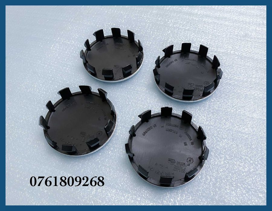 Set 4 capace negre 56mm jante aliaj BMW seria 1 2 3 4 5 6 7 X1 X3 X5 X6