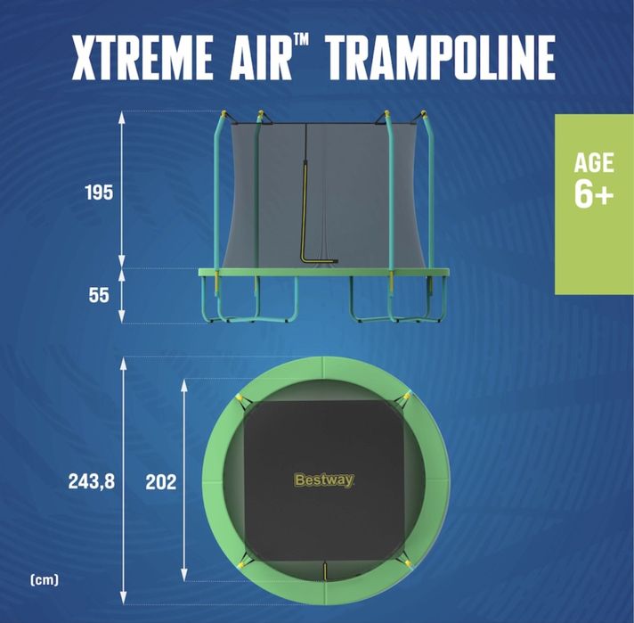 Батут BESTWAY Extreme air 244x220см
