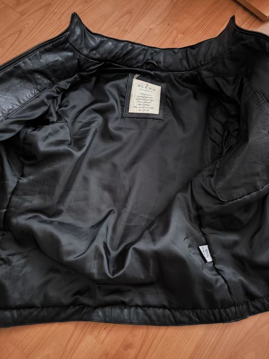 Jacheta Piele Classic British Cafe Racer Neagra M Athletic Fit Geaca