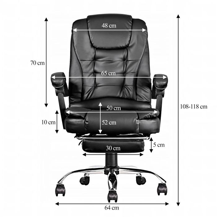 Ергономичен офис стол с масаж и подложка за крака