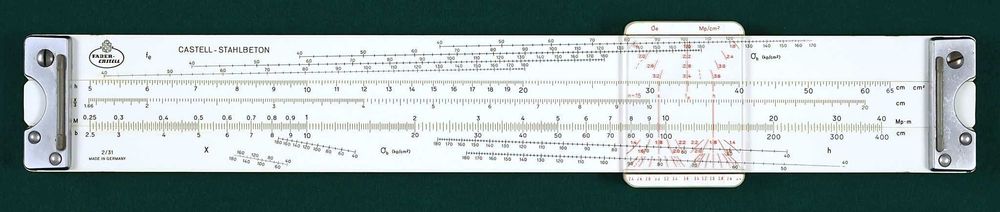 rigla tehnica masurat rezistenta  fier beton f rara Faber Castell 2/31