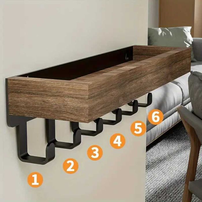 Suport rustic din lemn pentru chei – organizator perfect!