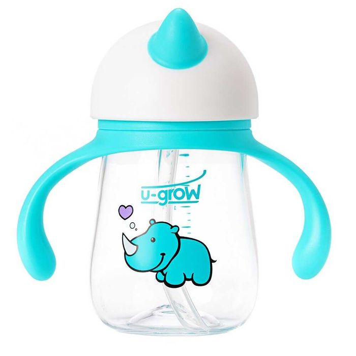 Cana din tritan cu pai pentru bebelusi U-Grow, 260 ml