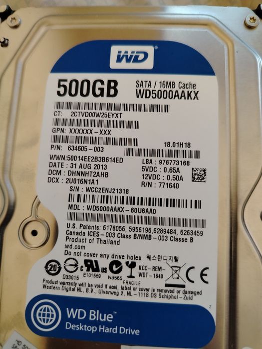 Комплект: Процесор Intel i5-2500 + Охладител + 8GB RAM + 500GB HDD