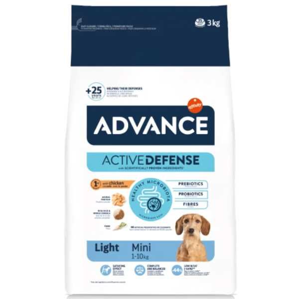 Храна за Кучета от Мини Породи - Mini Light - с Пиле - 3кг - Advance