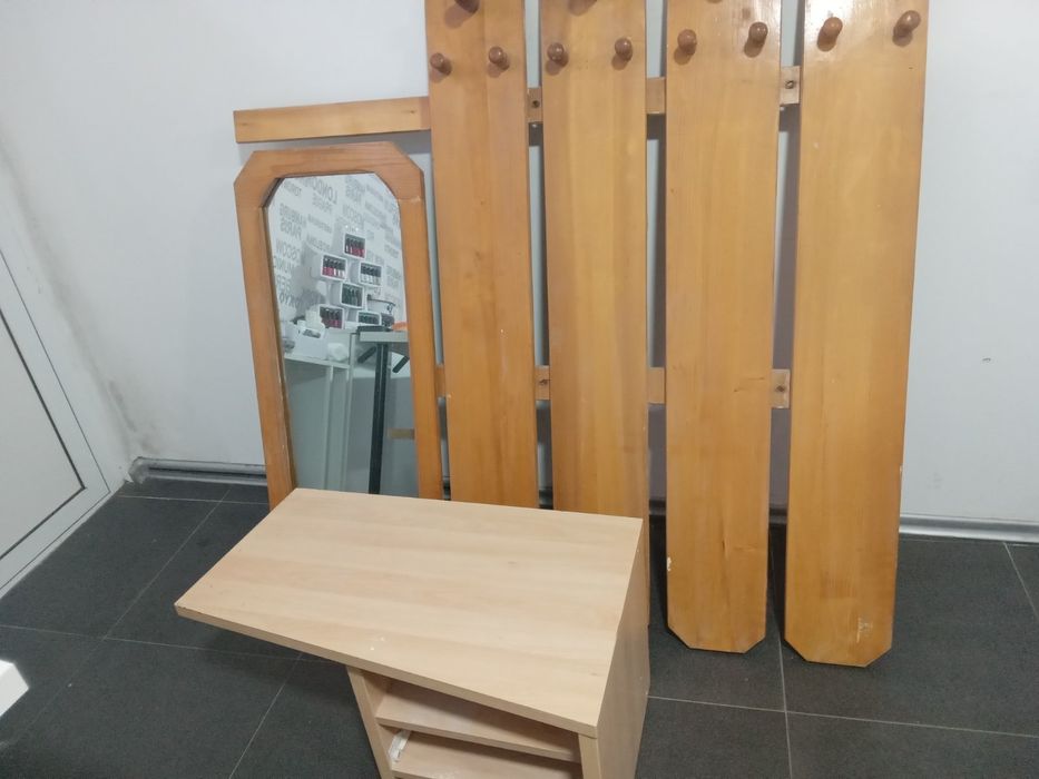 Закачалка, огледала - портманто дървено